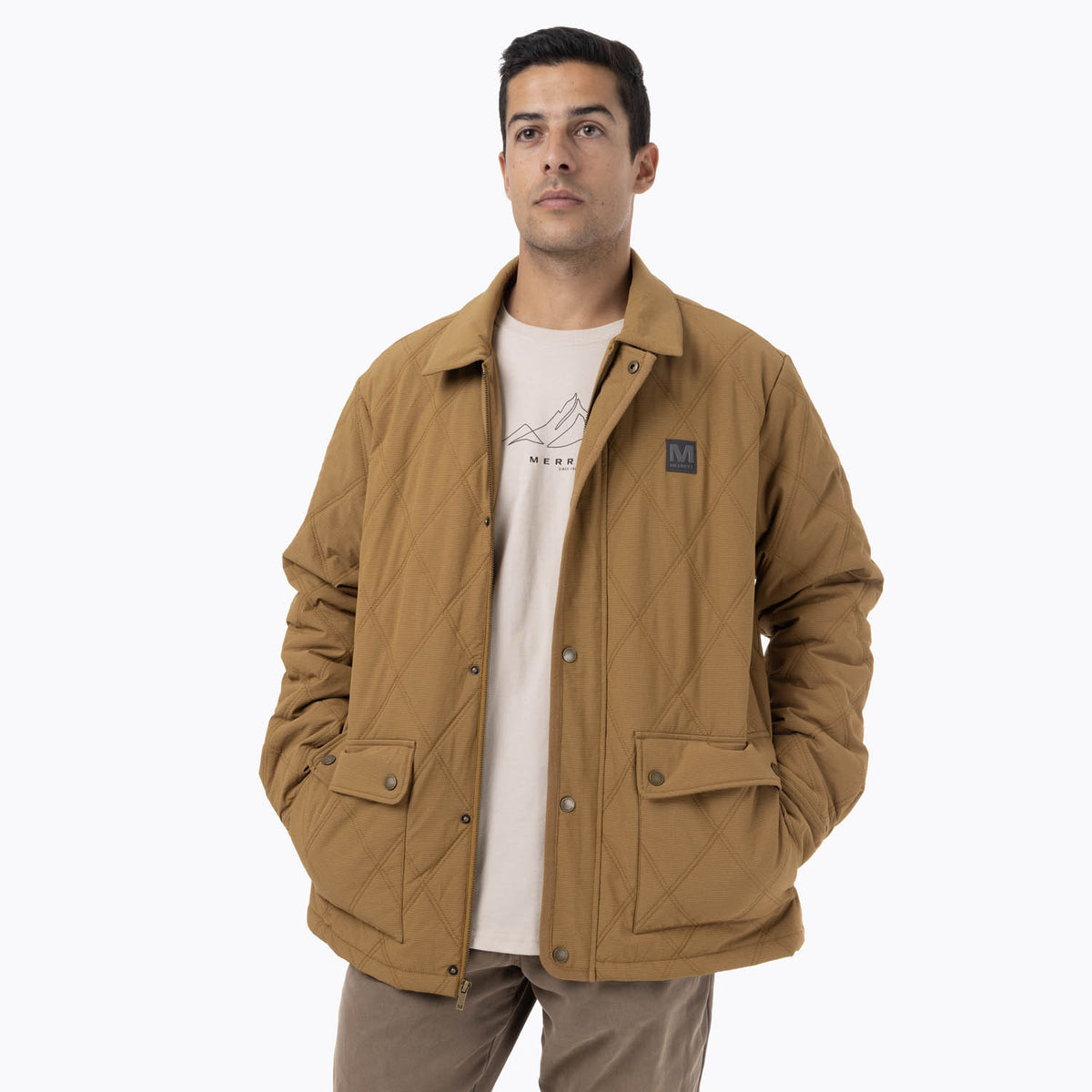 Chaqueta Hombre Halees Full Zipper Mostaza Merrell