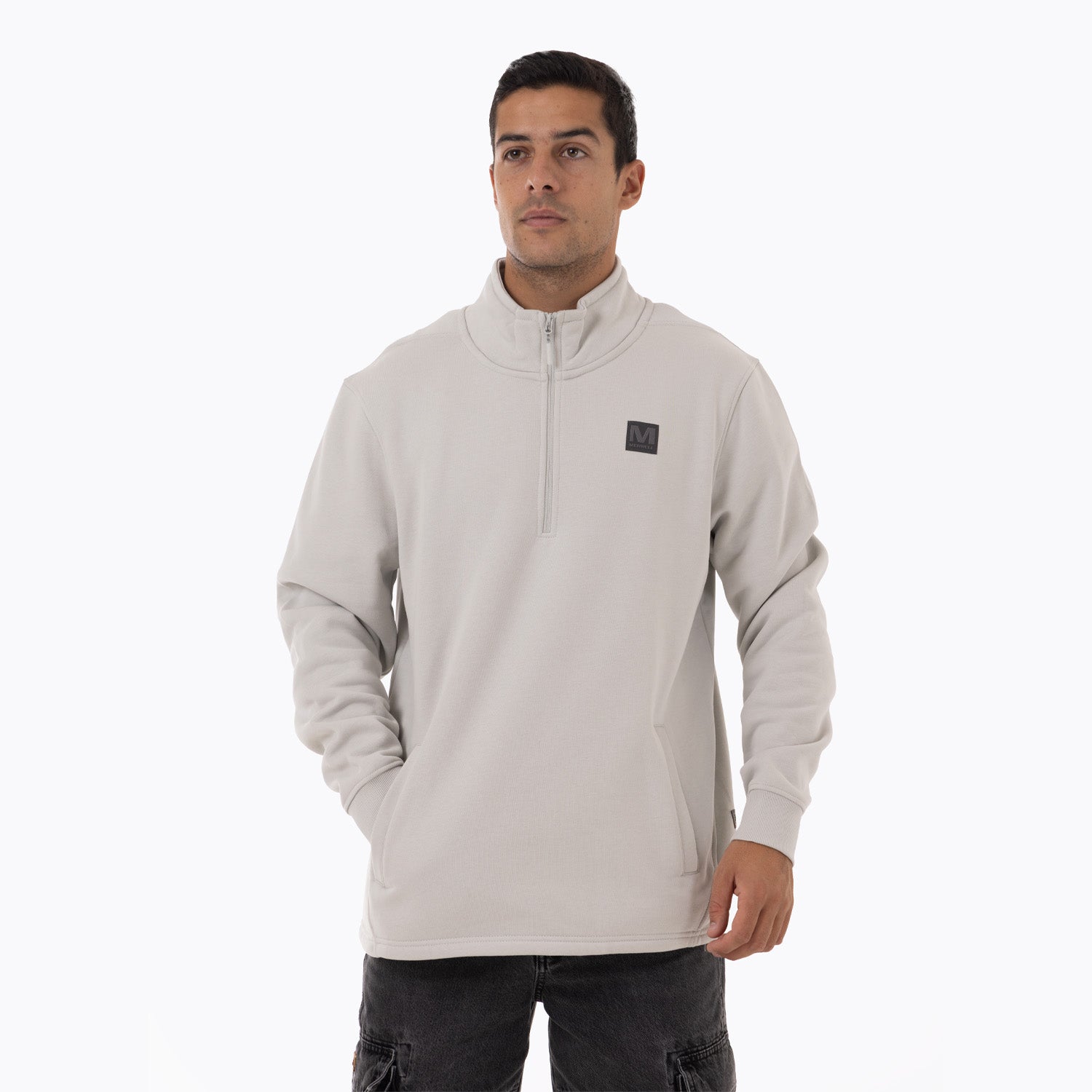 Poleron Hombre Lepais Zip Gris Claro Merrell