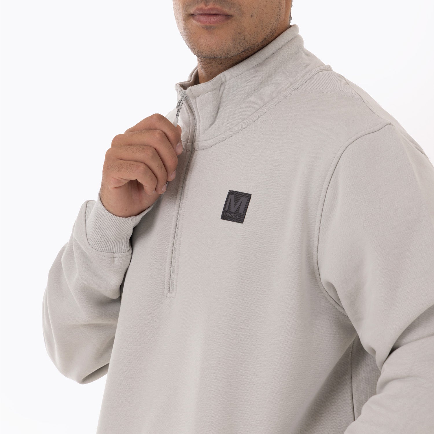 Poleron Hombre Lepais Zip Gris Claro Merrell