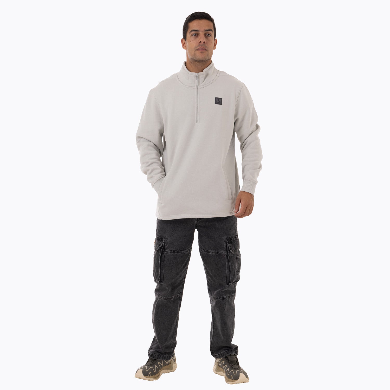 Poleron Hombre Lepais Zip Gris Claro Merrell