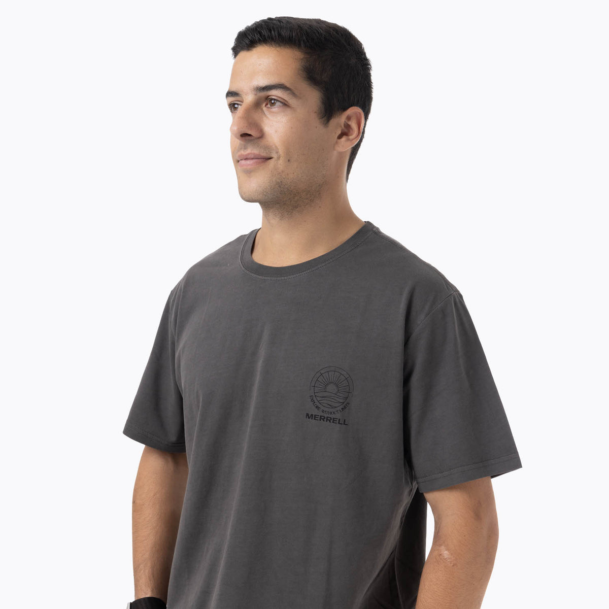 Polera Manga Corta Hombre Oeches Gris Oscuro Merrell