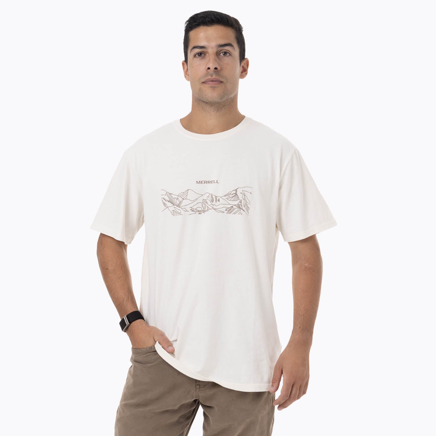 Polera Manga Corta Hombre Edeus Blanco Merrell