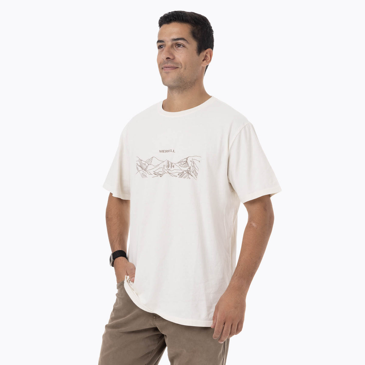 Polera Manga Corta Hombre Edeus Blanco Merrell