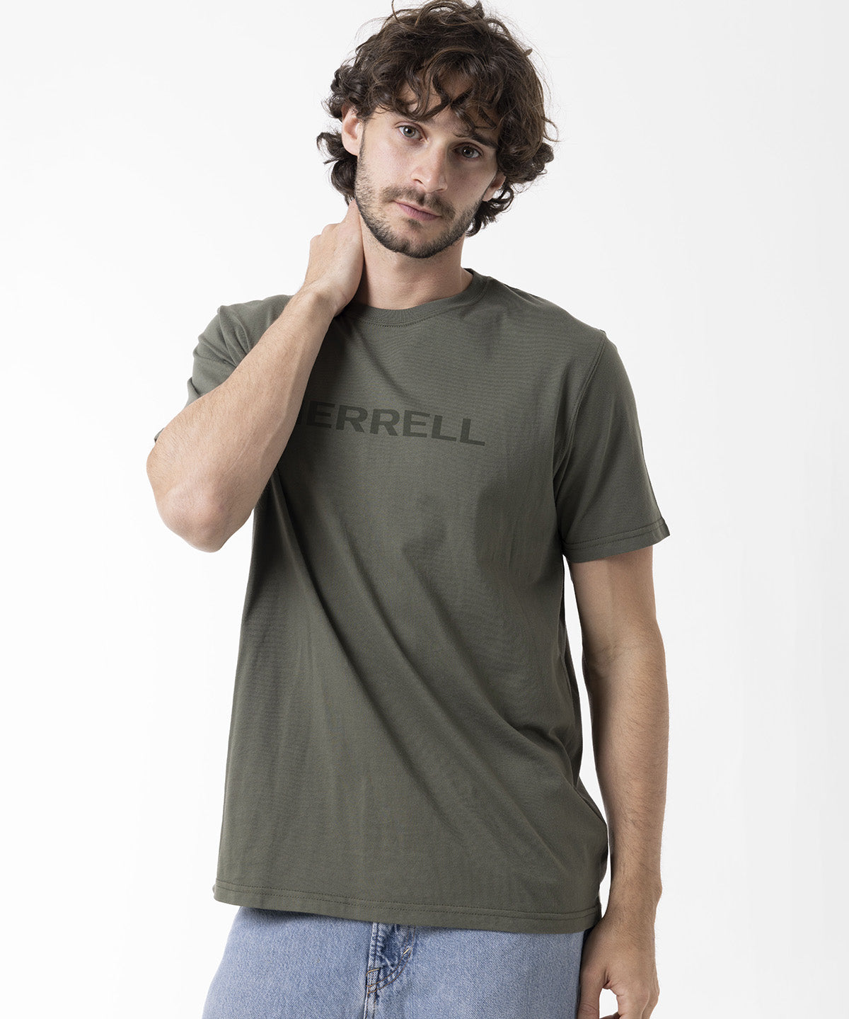 Polera Manga Corta Hombre Logo Tee Verde Merrell