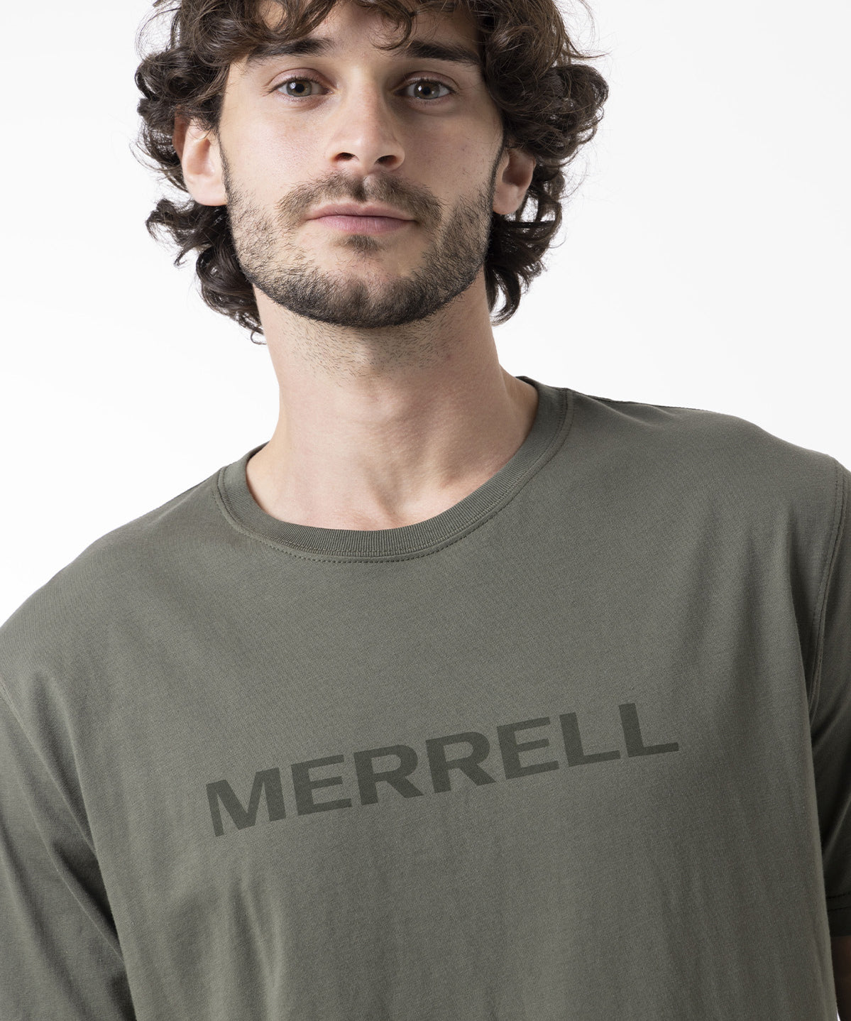 Polera Manga Corta Hombre Logo Tee Verde Merrell