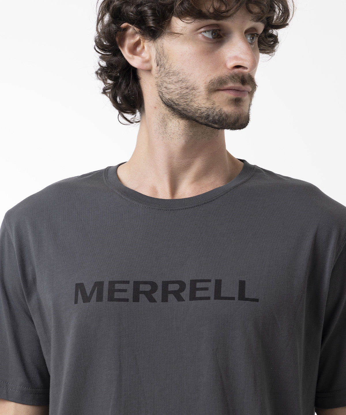 Polera Manga Corta Hombre Logo Tee Gris Oscuro Merrell