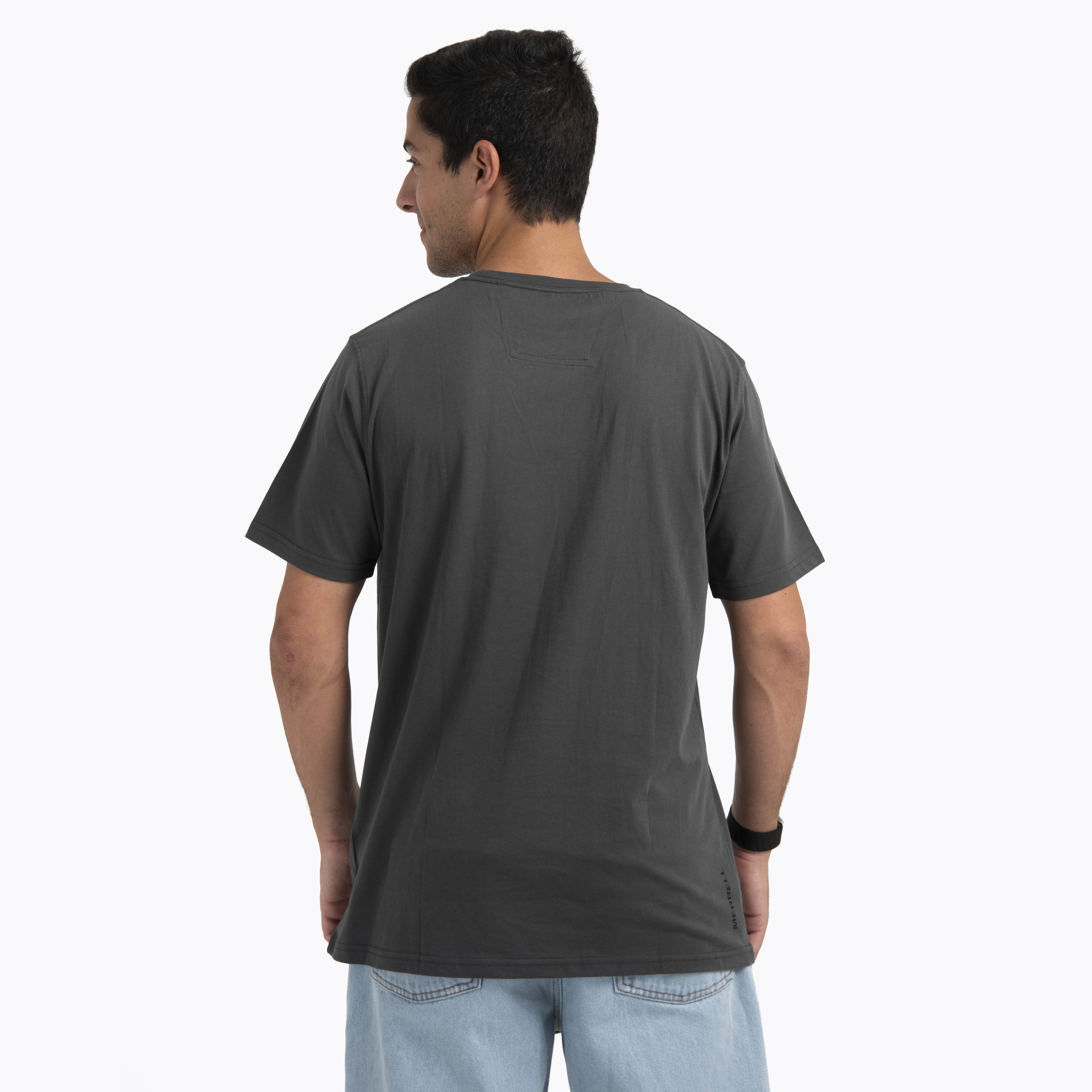 Polera Manga Corta Hombre Logo Tee Gris Oscuro Merrell