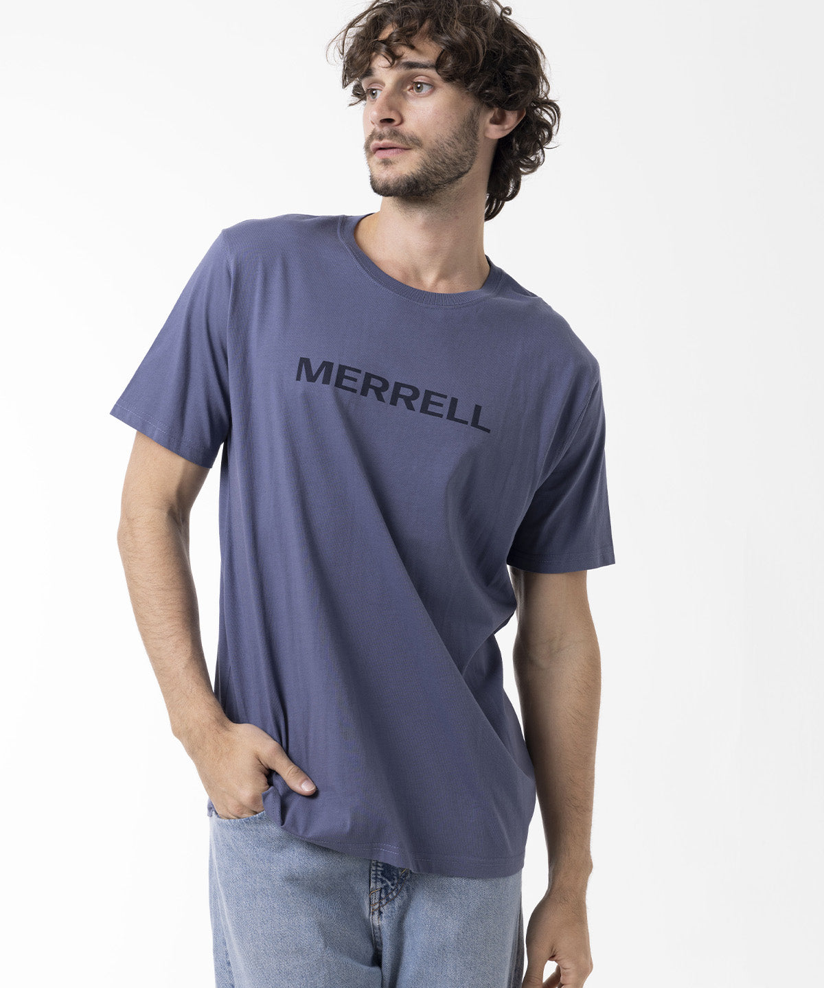 Polera Manga Corta Hombre Logo Tee Azul Merrell