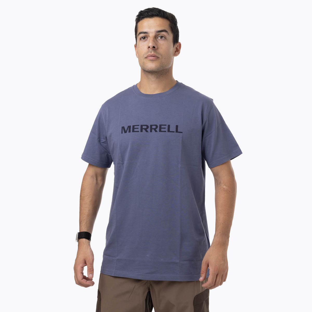 Polera Manga Corta Hombre Logo Tee Azul Merrell