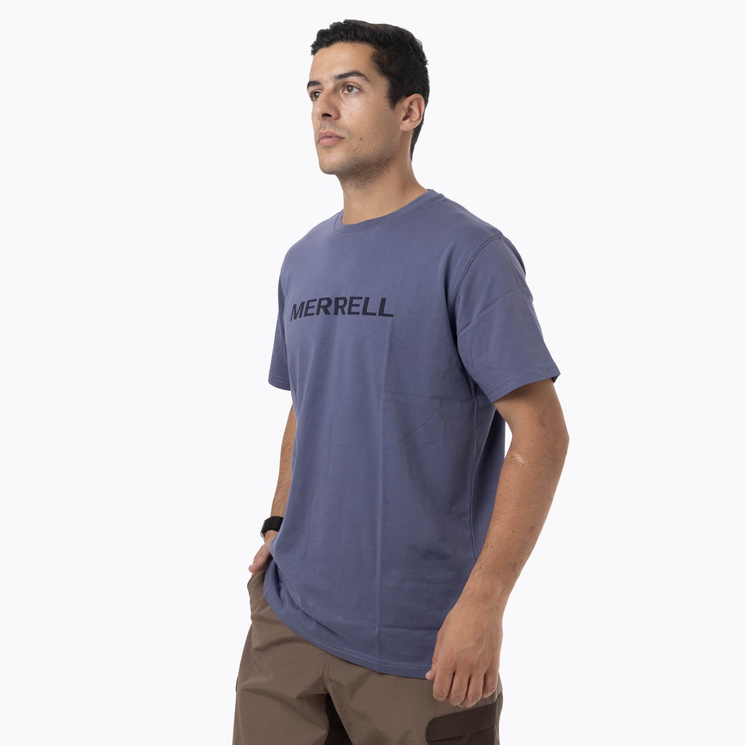 Polera Manga Corta Hombre Logo Tee Azul Merrell
