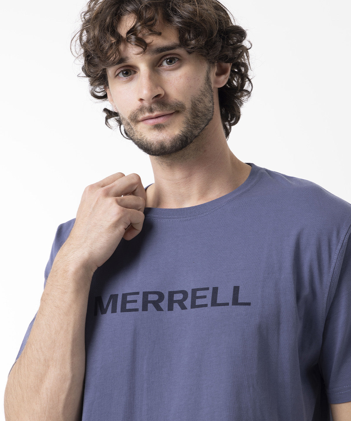 Polera Manga Corta Hombre Logo Tee Azul Merrell