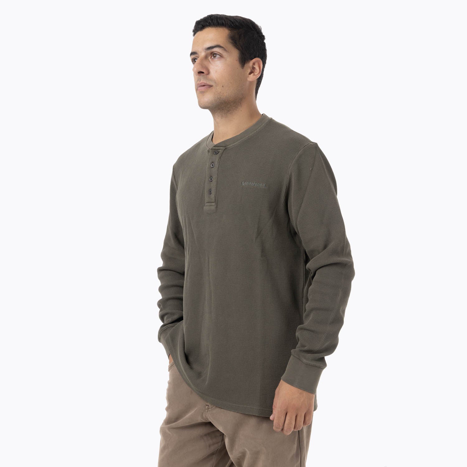 Polera Manga Larga Hombre Rapaces Verde Merrell