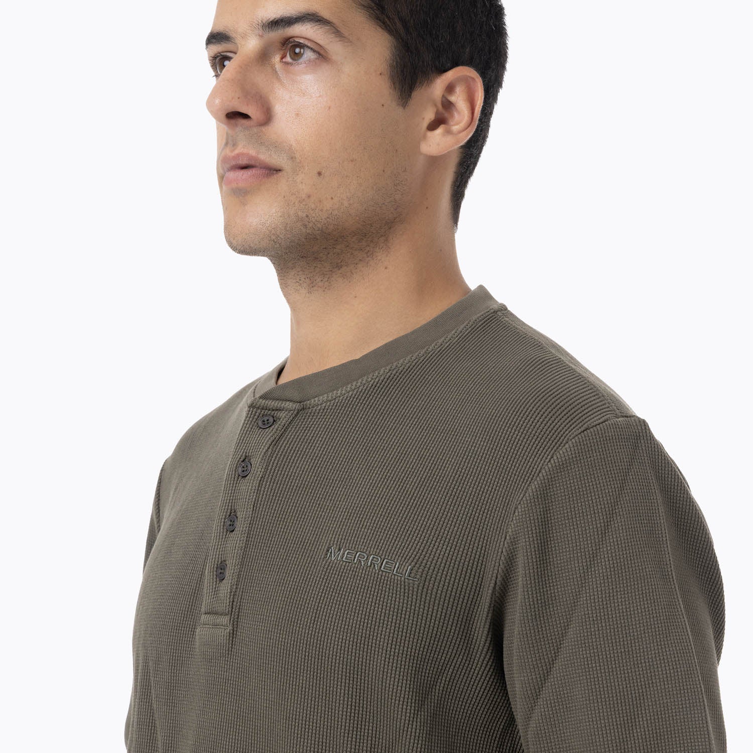 Polera Manga Larga Hombre Rapaces Verde Merrell
