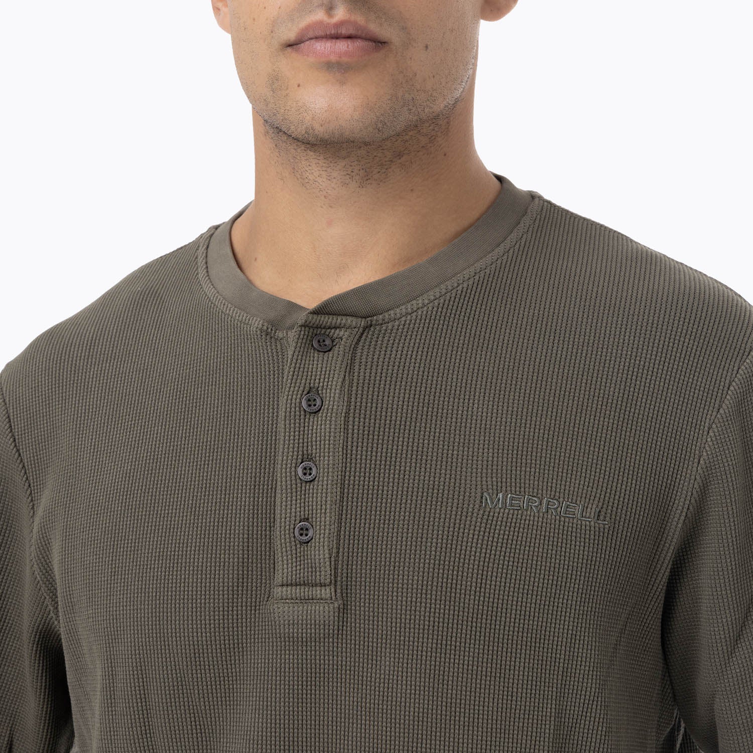 Polera Manga Larga Hombre Rapaces Verde Merrell