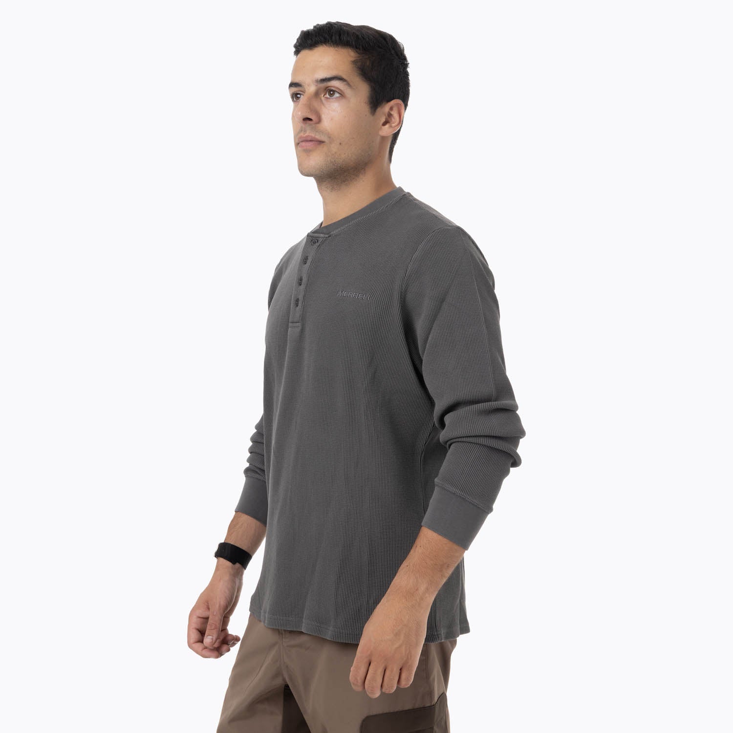 Polera Manga Larga Hombre Rapaces Gris Oscuro Merrell