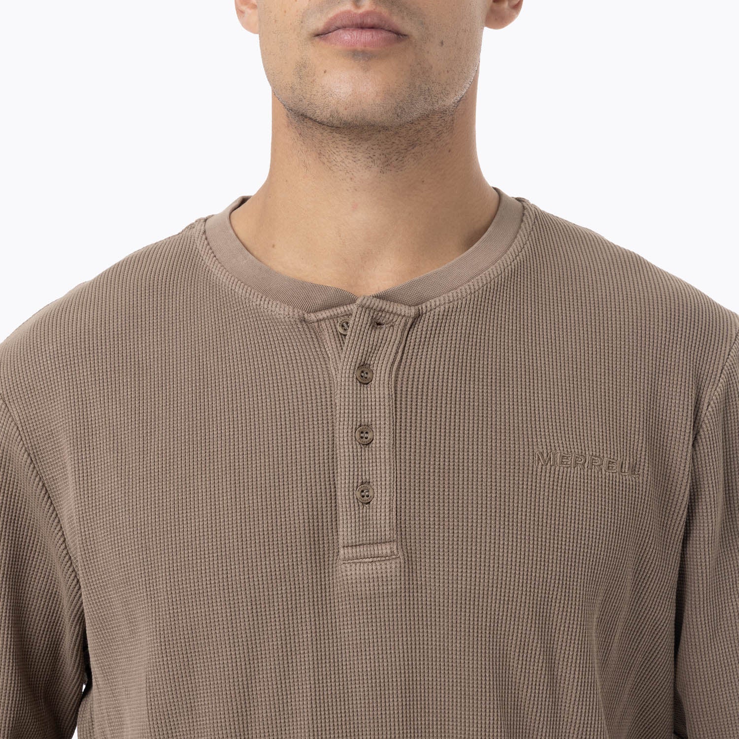 Polera Manga Larga Hombre Rapaces Café Merrell