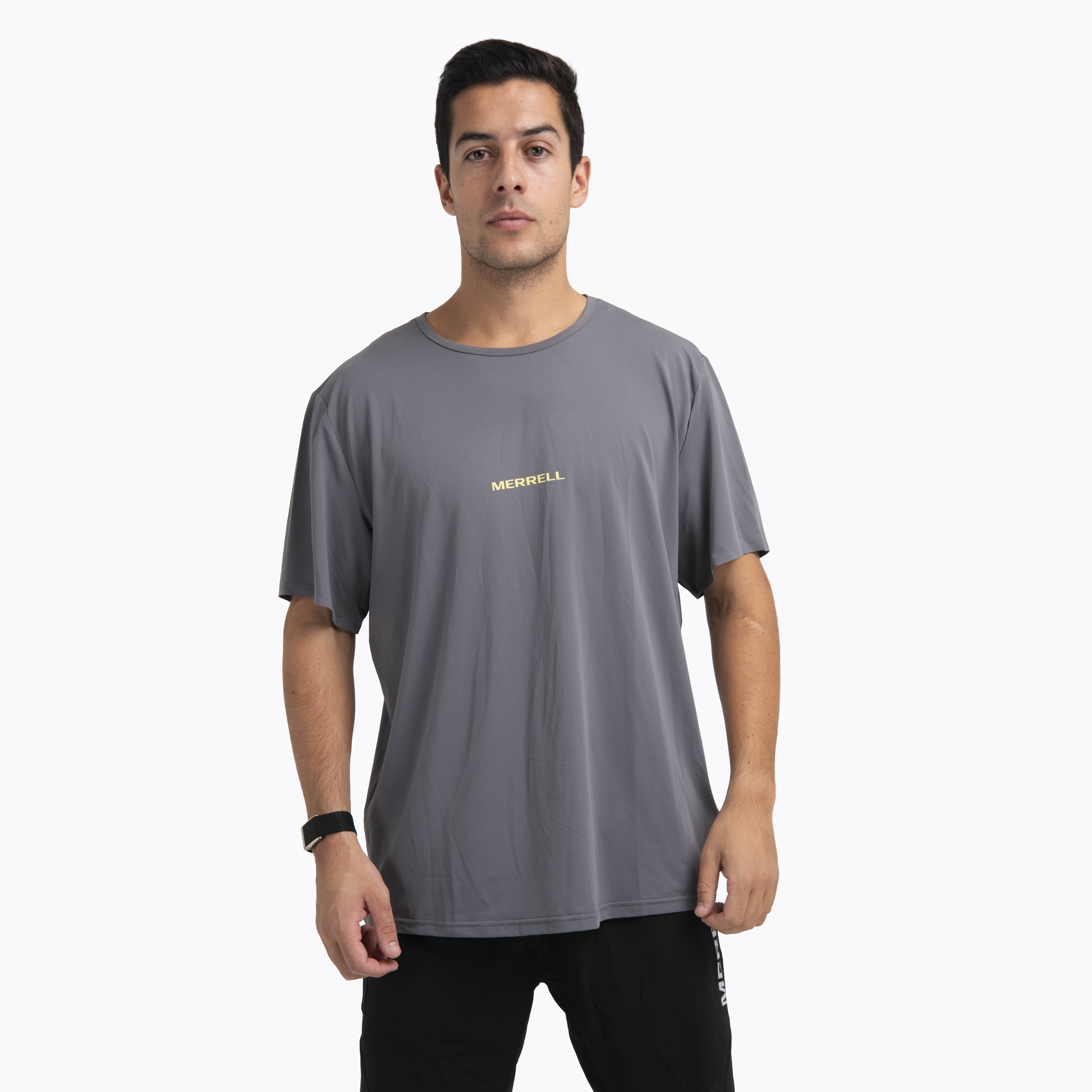 Polera Manga Corta Hombre Light Weight Trail Gris Oscuro Merrell