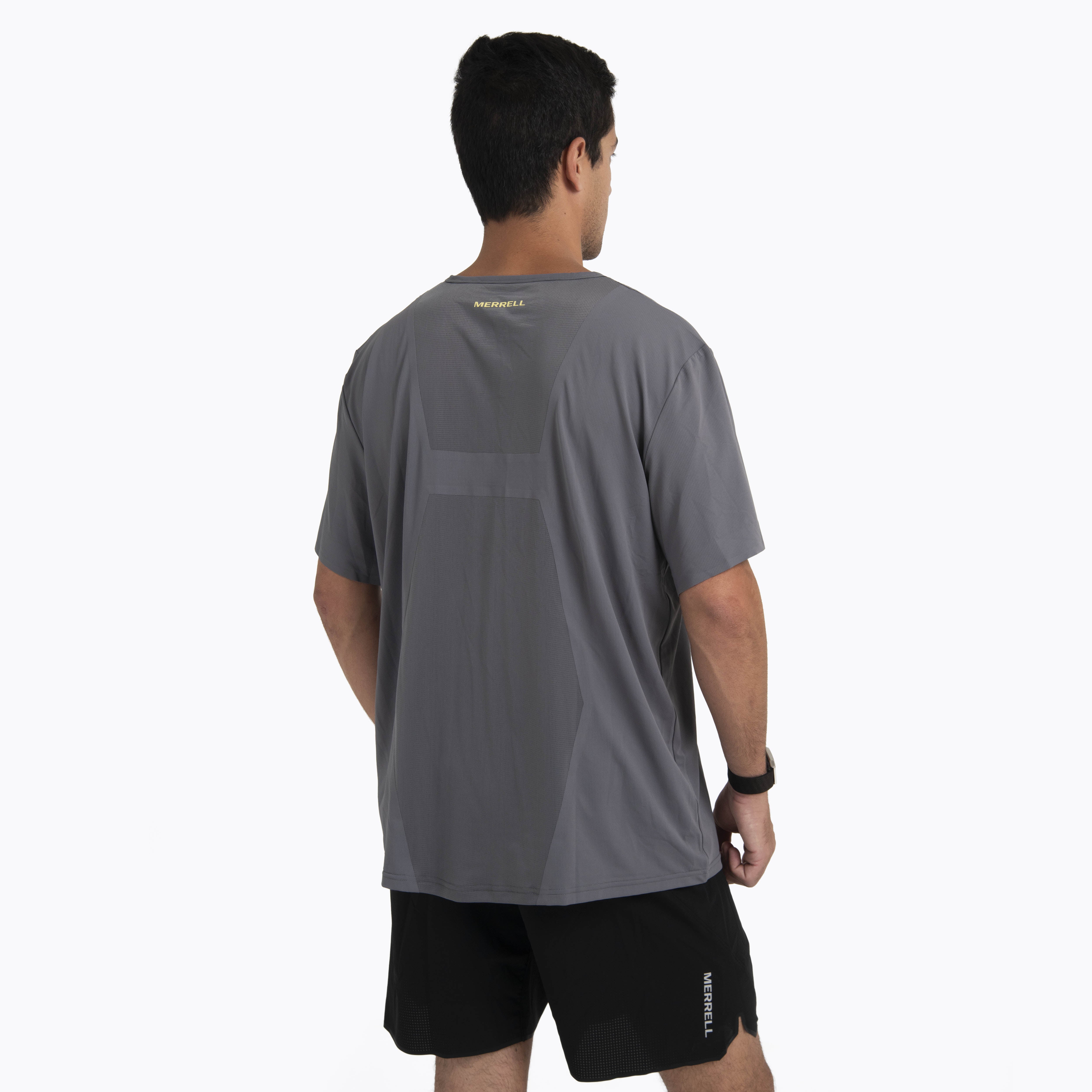 Polera Manga Corta Hombre Light Weight Trail Gris Oscuro Merrell