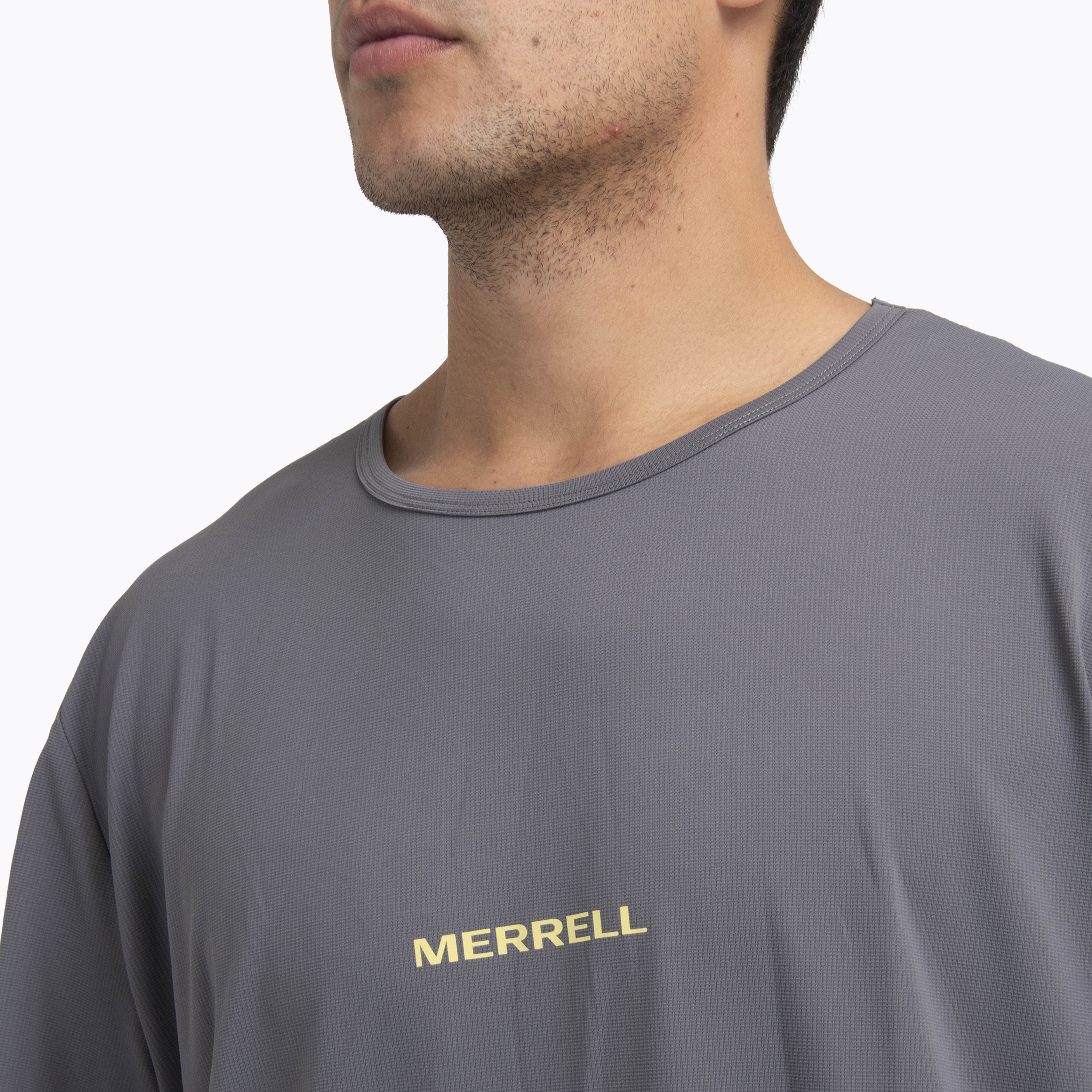 Polera Manga Corta Hombre Light Weight Trail Gris Oscuro Merrell