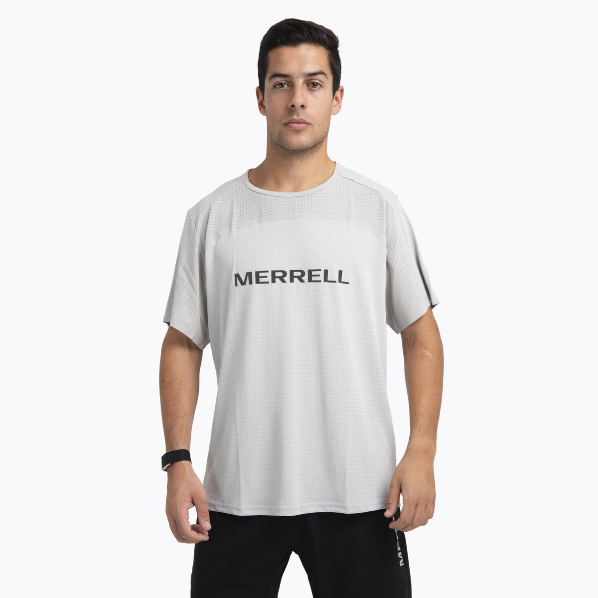 Polera Manga Corta Hombre Swift Trail Gris Oscuro Merrell