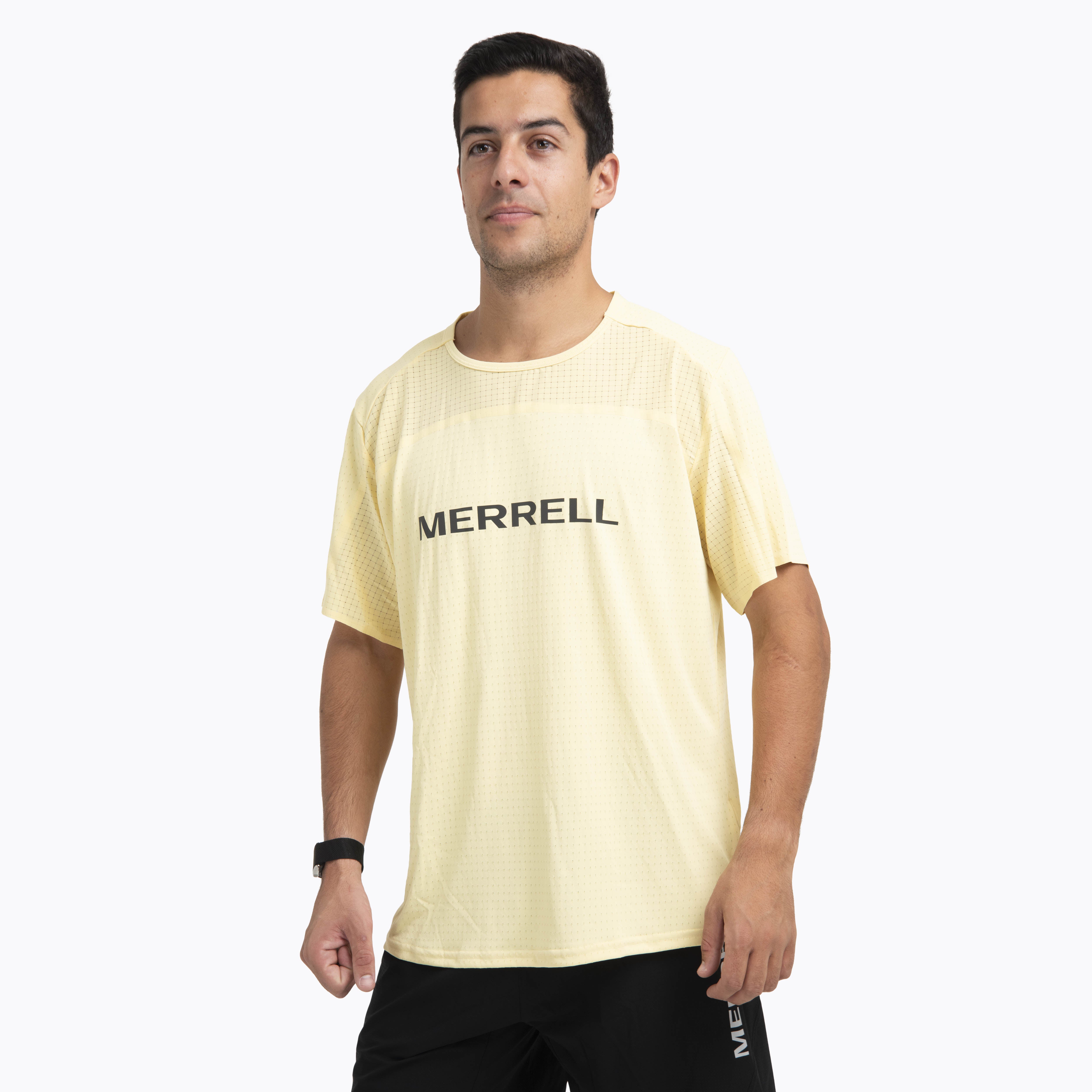 Polera Manga Corta Hombre Swift Trail Amarillo Merrell