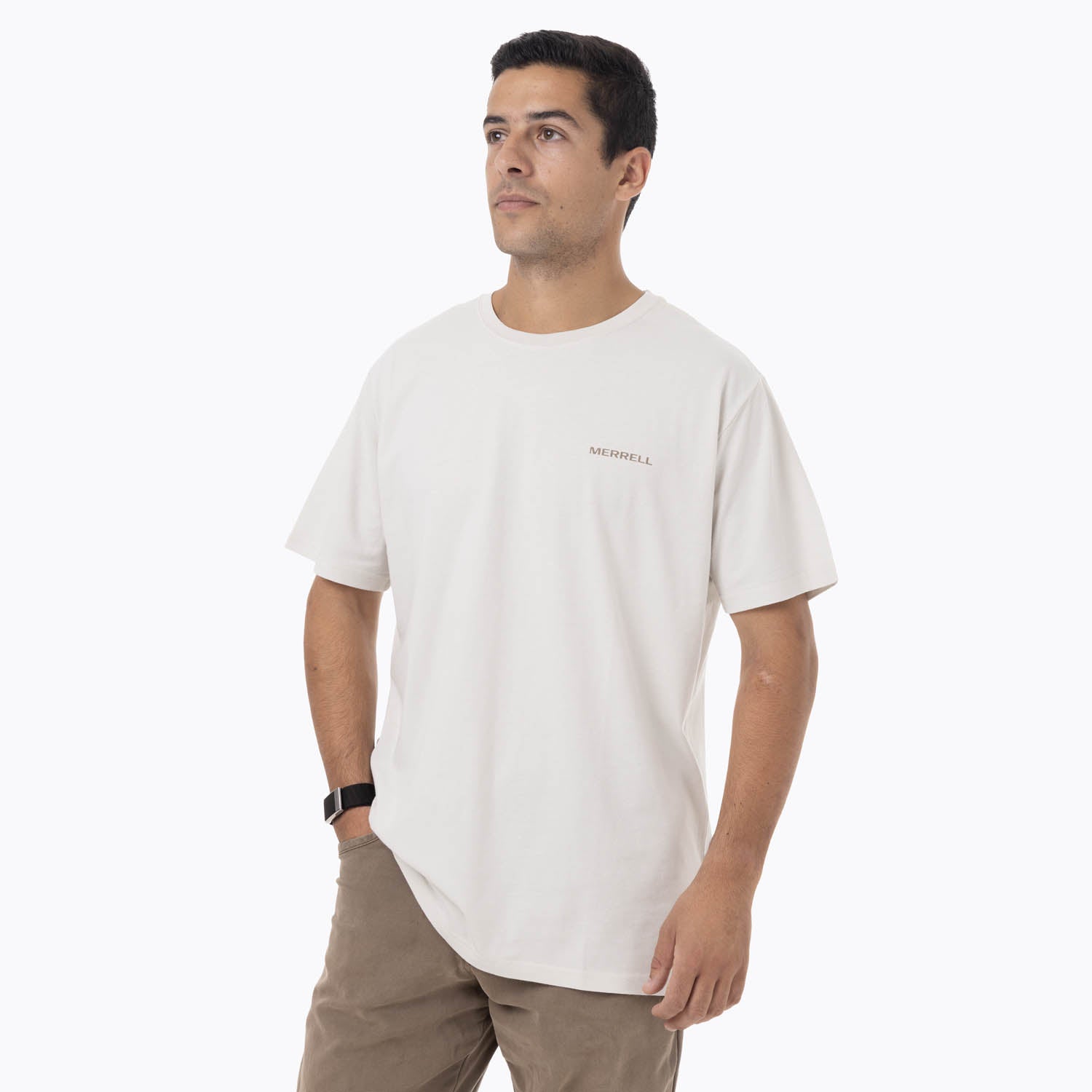 Polera Manga Corta Hombre Sapais Beige Merrell
