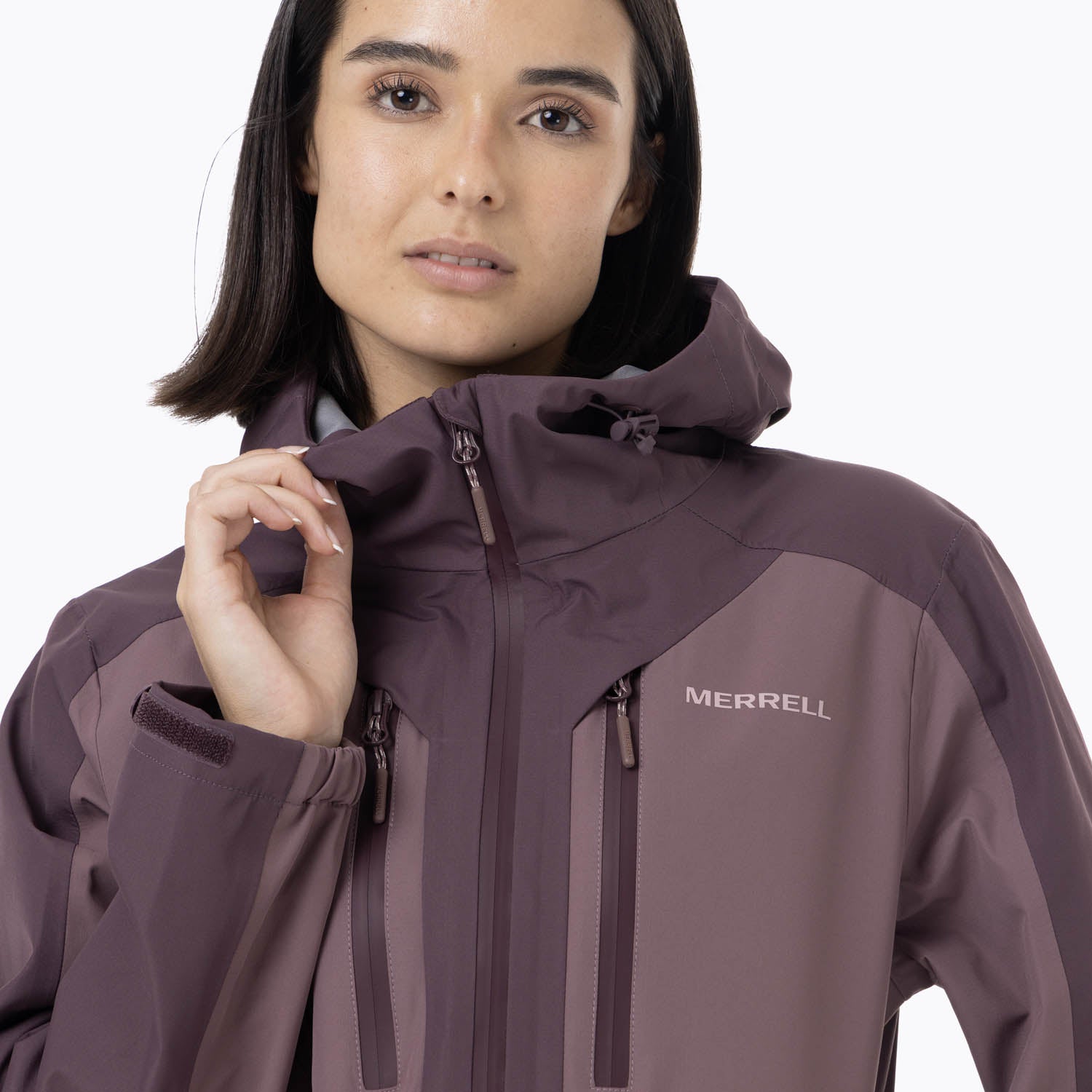 Impermeable Mujer Full Zipper Hardshell Morado Merrell