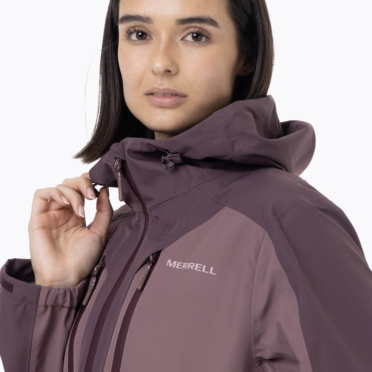 Impermeable Mujer Full Zipper Hardshell Morado Merrell