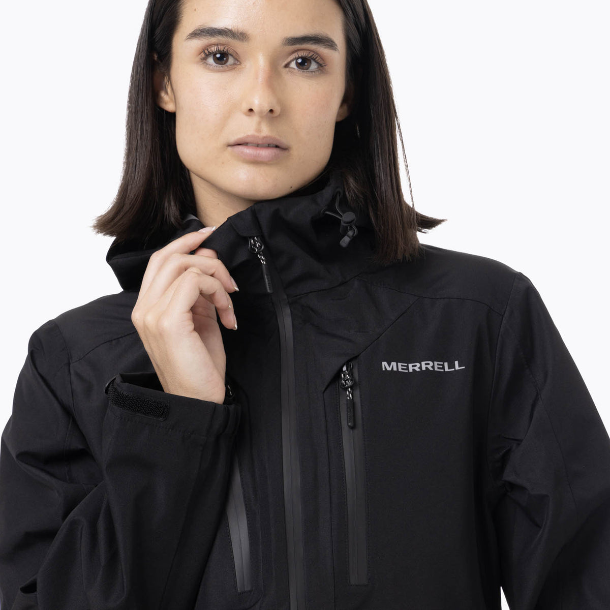 Impermeable Mujer Full Zipper Hardshell Negro Merrell