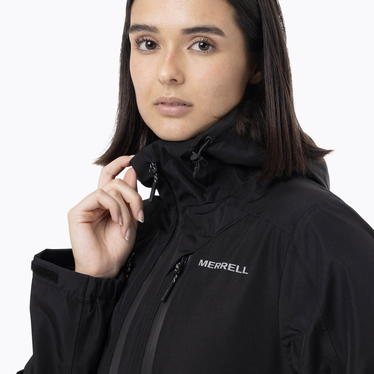 Impermeable Mujer Full Zipper Hardshell Negro Merrell