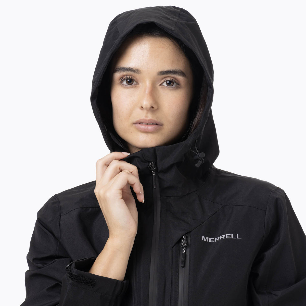 Impermeable Mujer Full Zipper Hardshell Negro Merrell