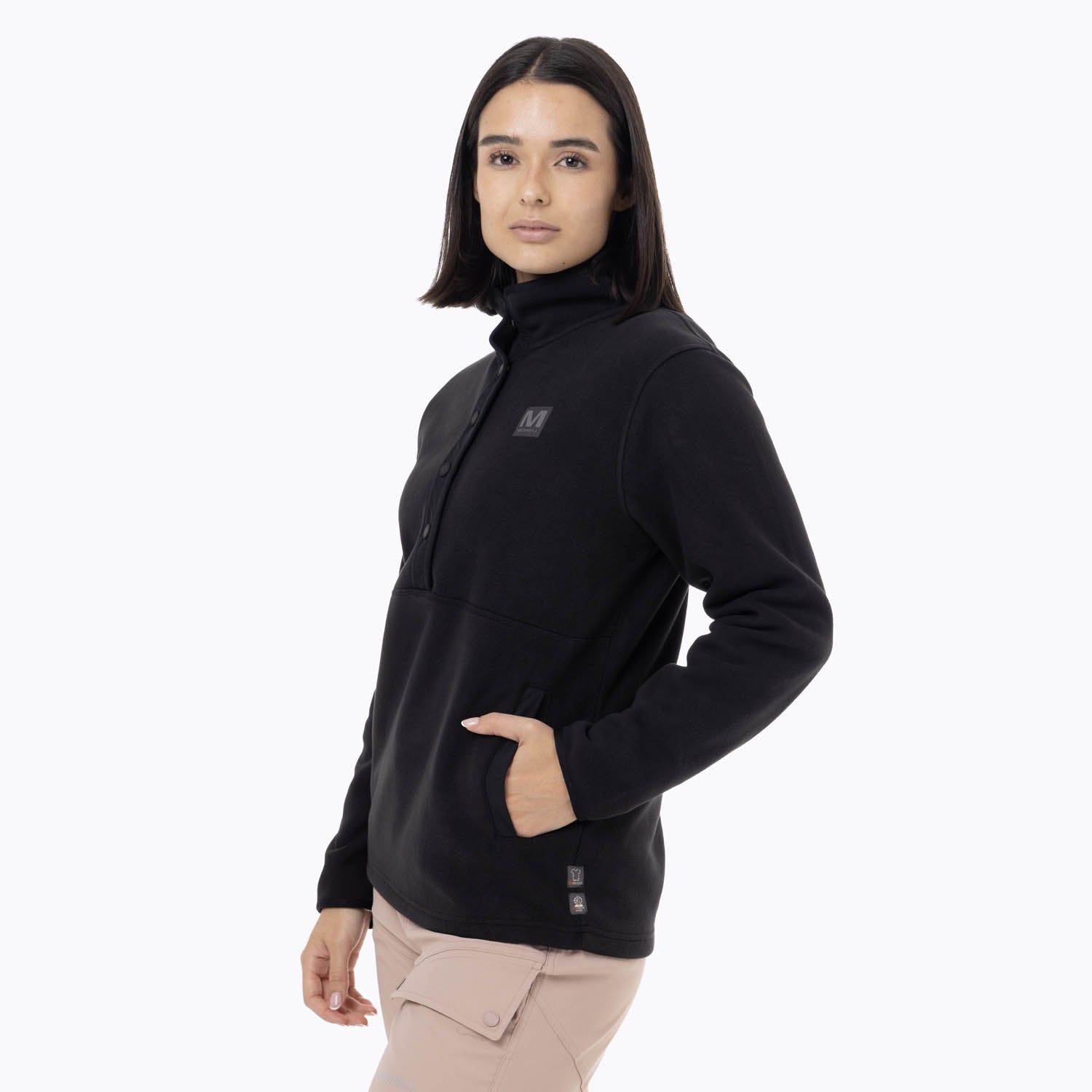 Polar Mujer Deches Snap Microfleece  Negro Merrell