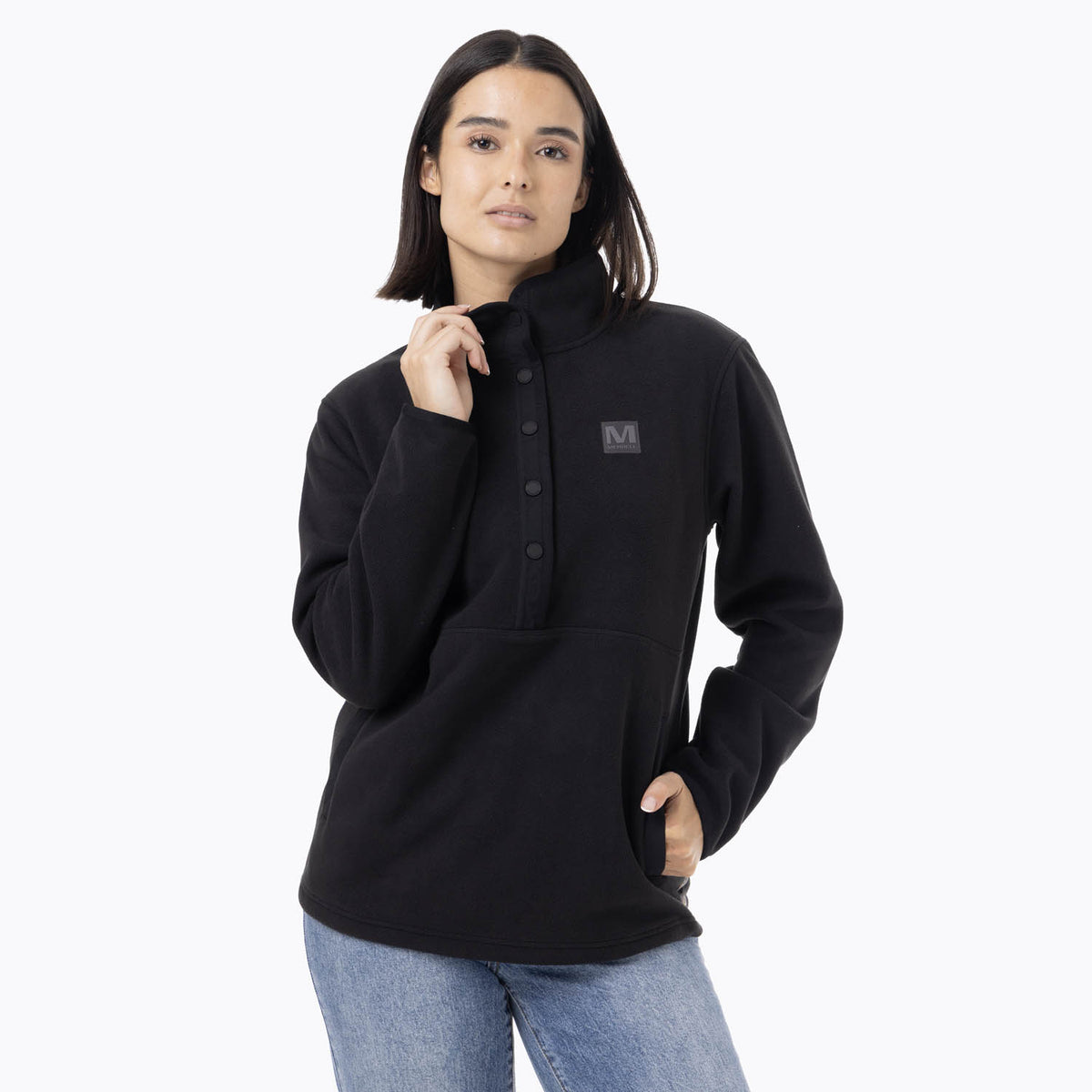 Polar Mujer Deches Snap Microfleece  Negro Merrell