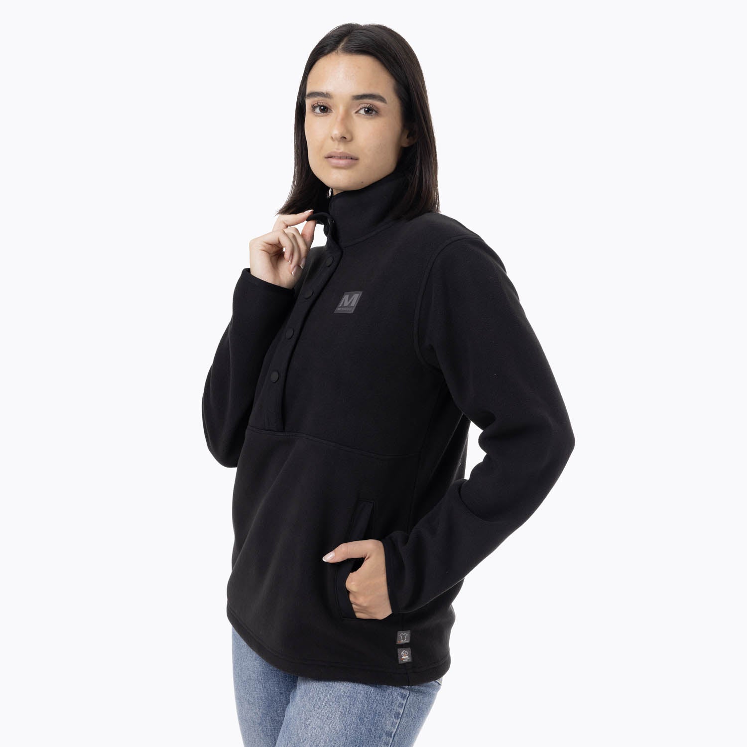 Polar Mujer Deches Snap Microfleece  Negro Merrell