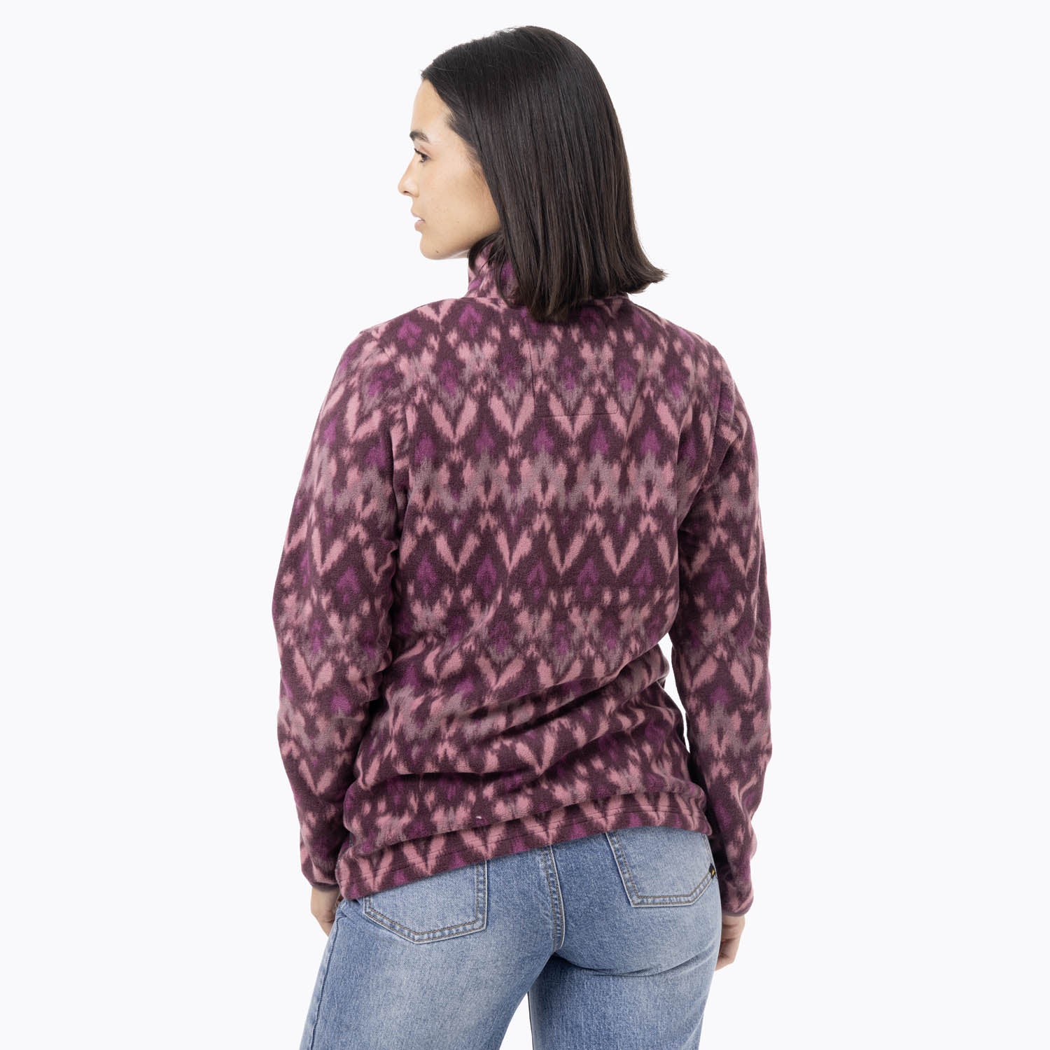 Polar Mujer Deches Full Print Snap Microfleece  Morado Merrell