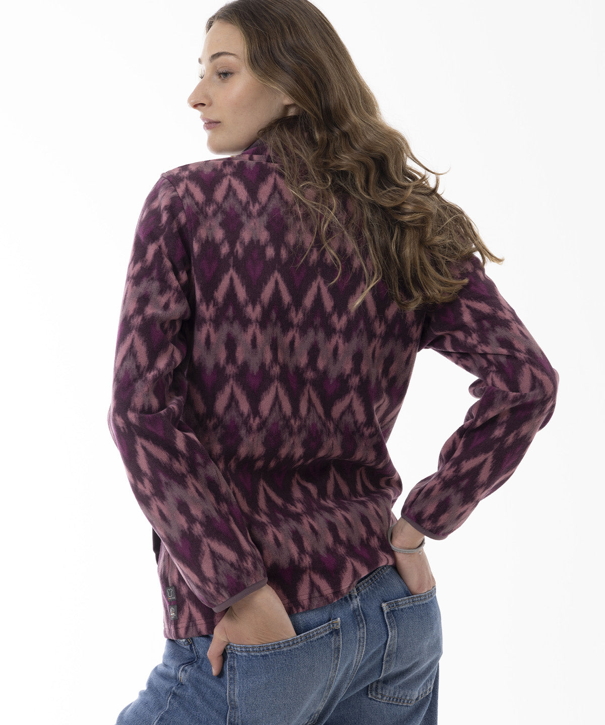 Polar Mujer Deches Full Print Snap Microfleece  Morado Merrell