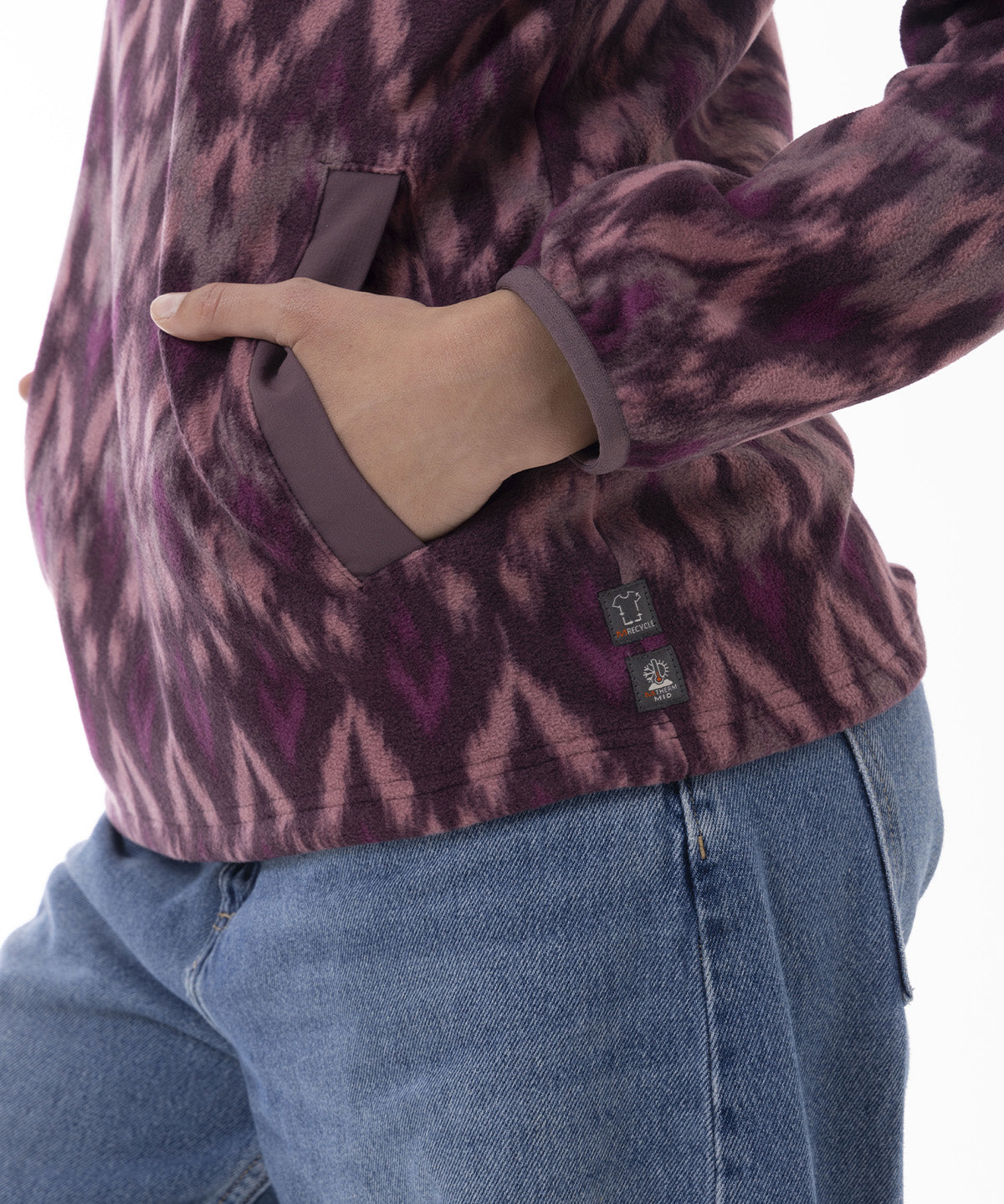 Polar Mujer Deches Full Print Snap Microfleece  Morado Merrell