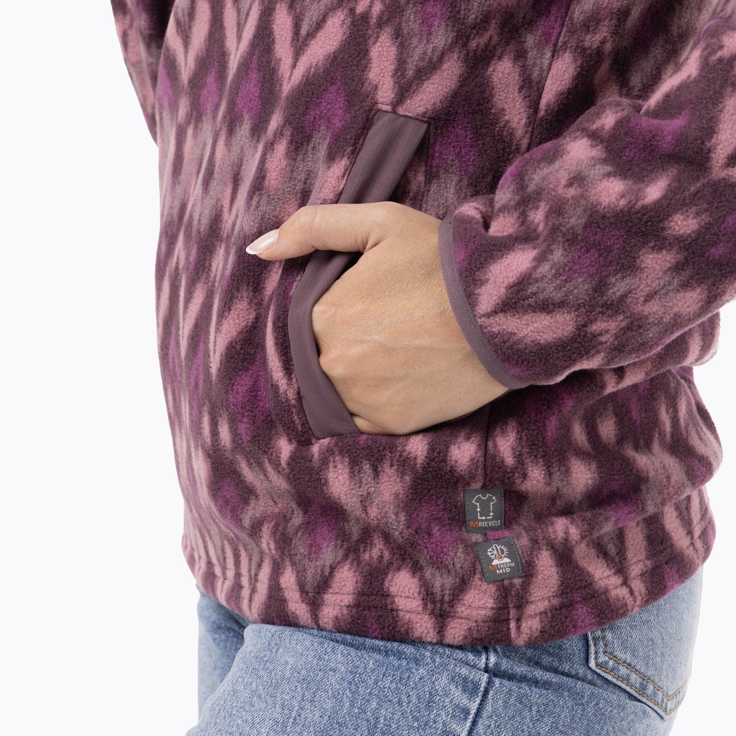 Polar Mujer Deches Full Print Snap Microfleece  Morado Merrell