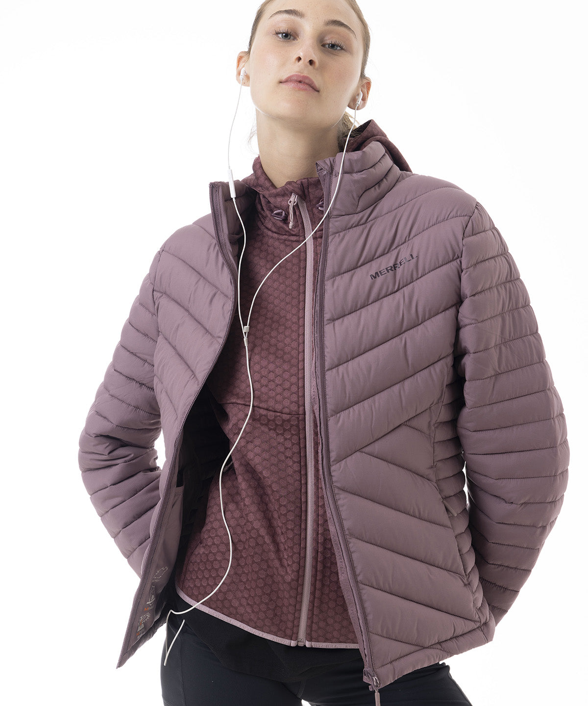 Parka Mujer Full Zipper Morado Merrell