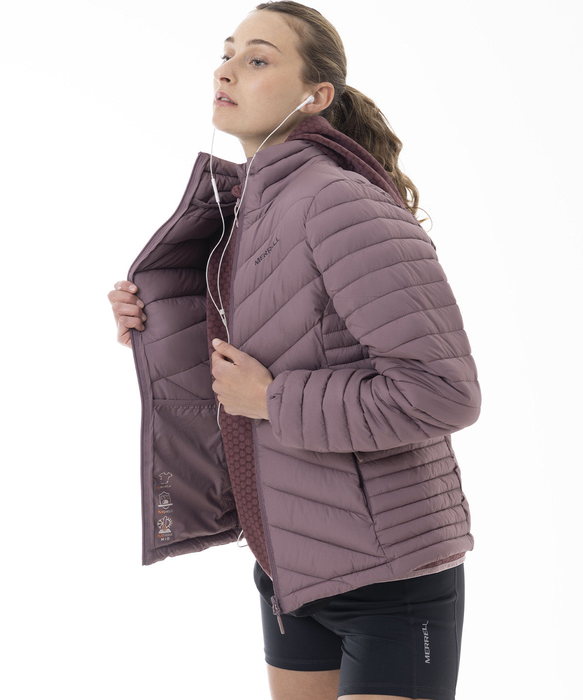 Parka Mujer Full Zipper Morado Merrell