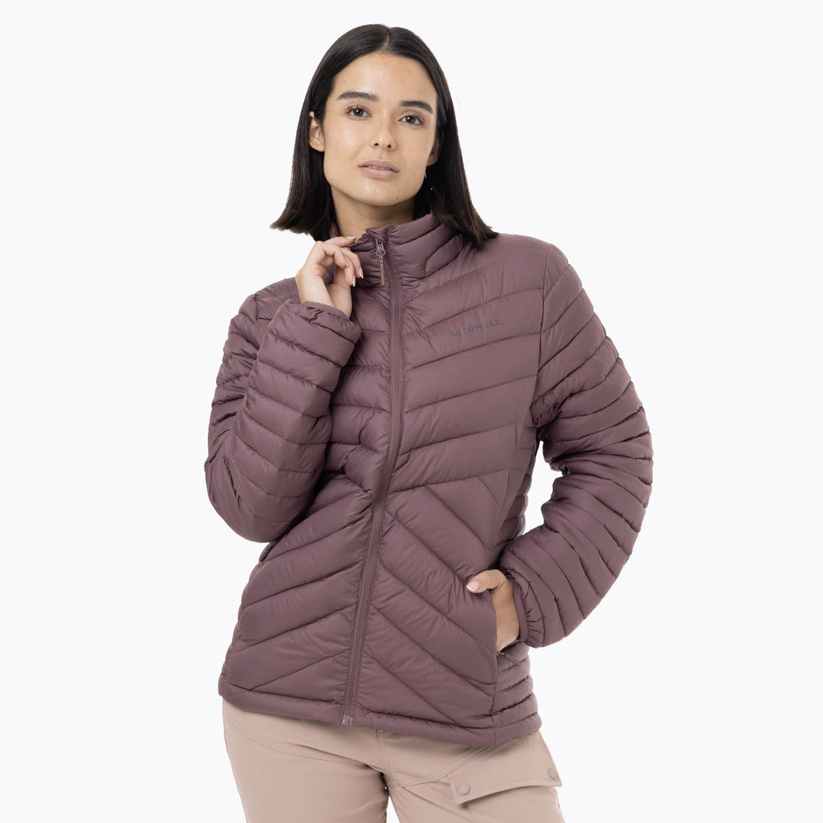 Parka Mujer Full Zipper Morado Merrell