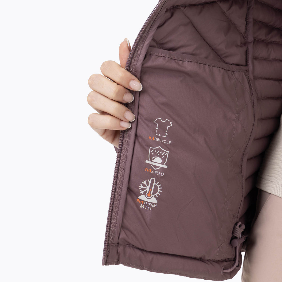 Parka Mujer Full Zipper Morado Merrell