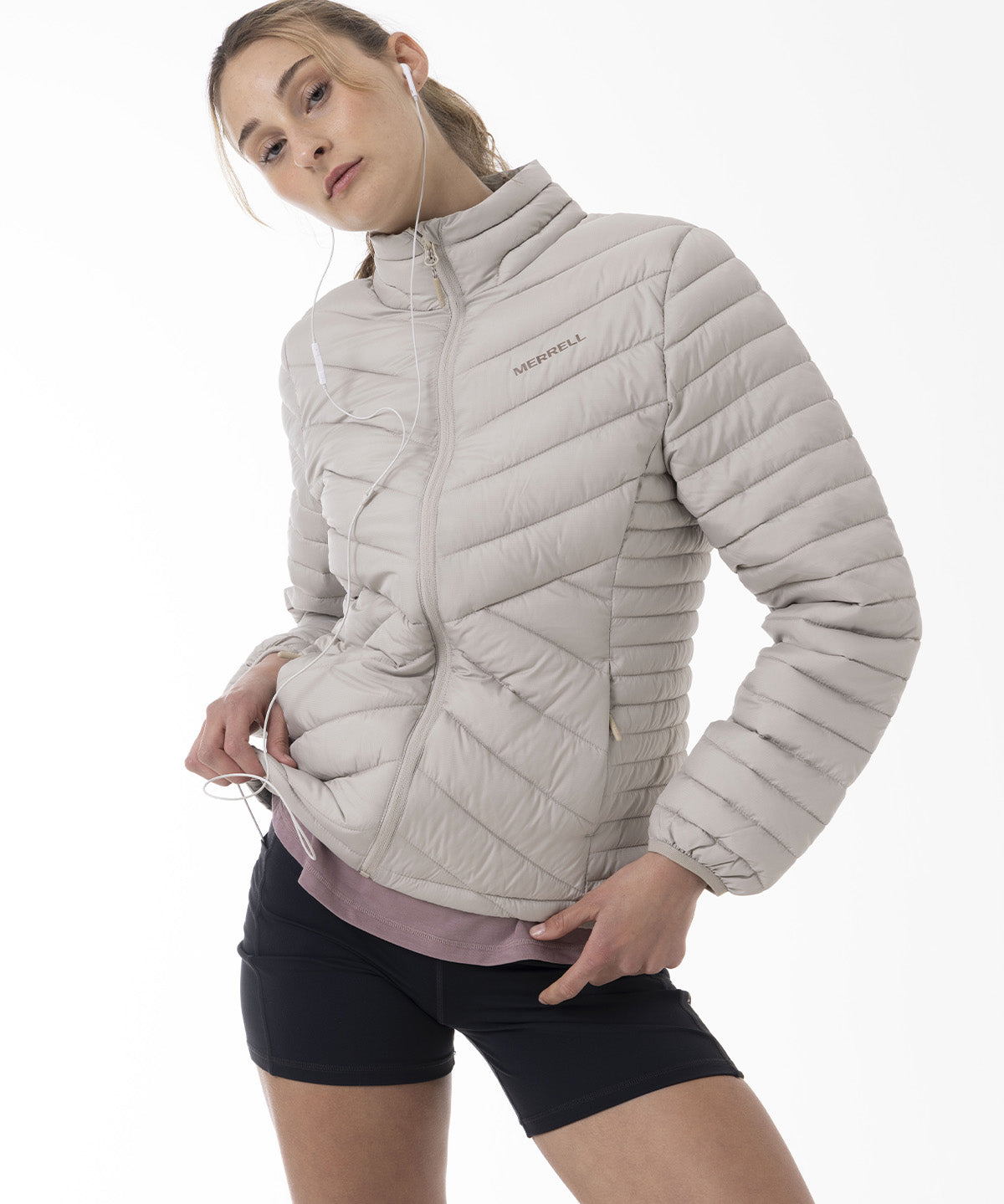Parka Mujer Full Zipper Beige Merrell