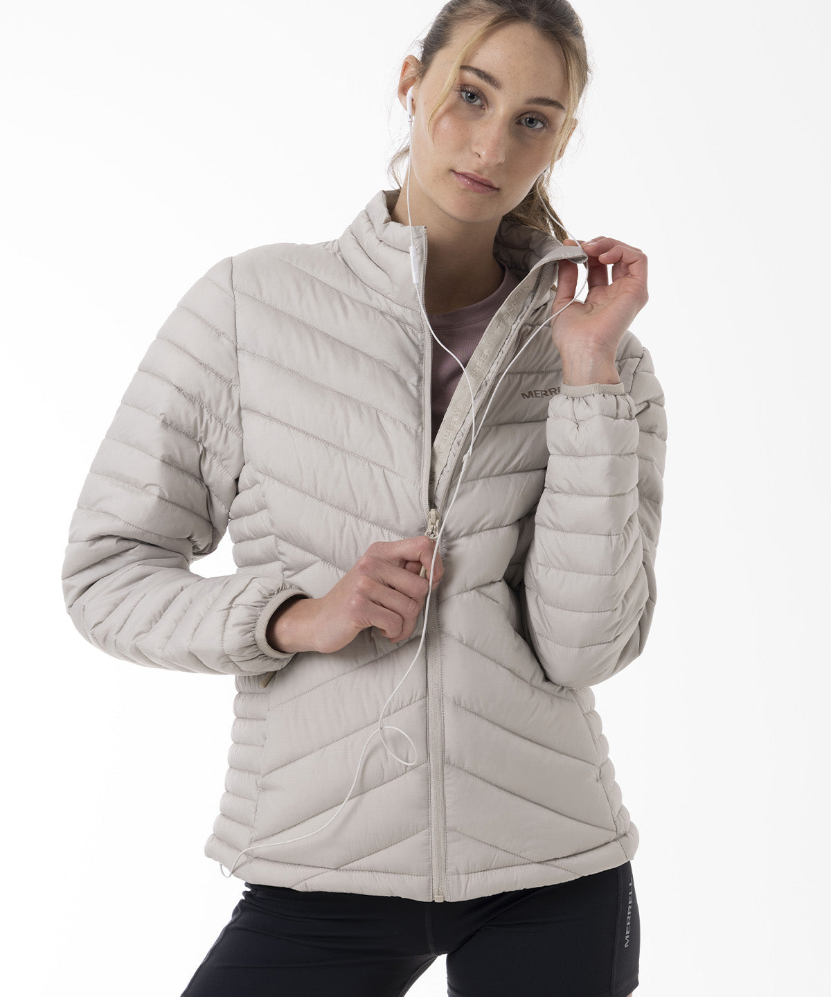 Parka Mujer Full Zipper Beige Merrell
