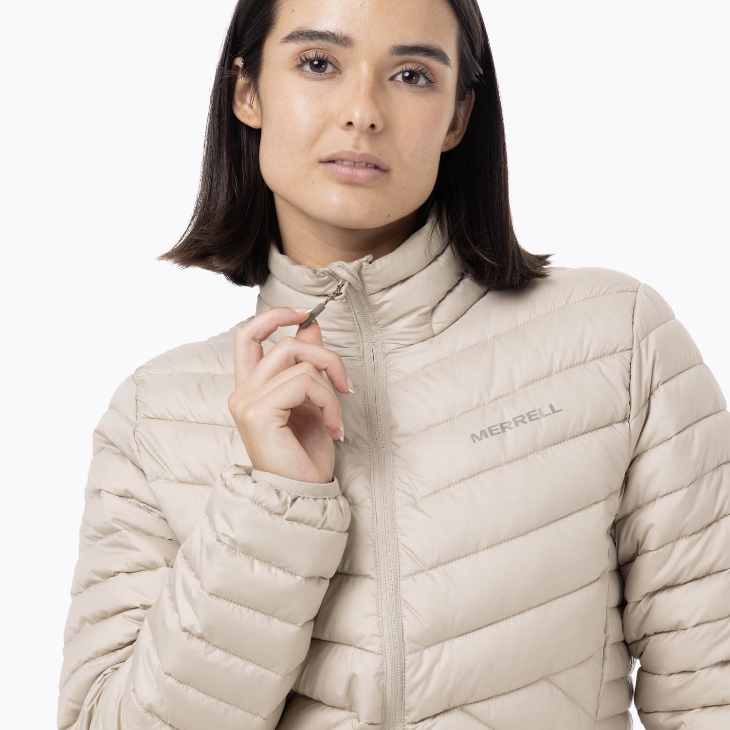 Parka Mujer Full Zipper Beige Merrell
