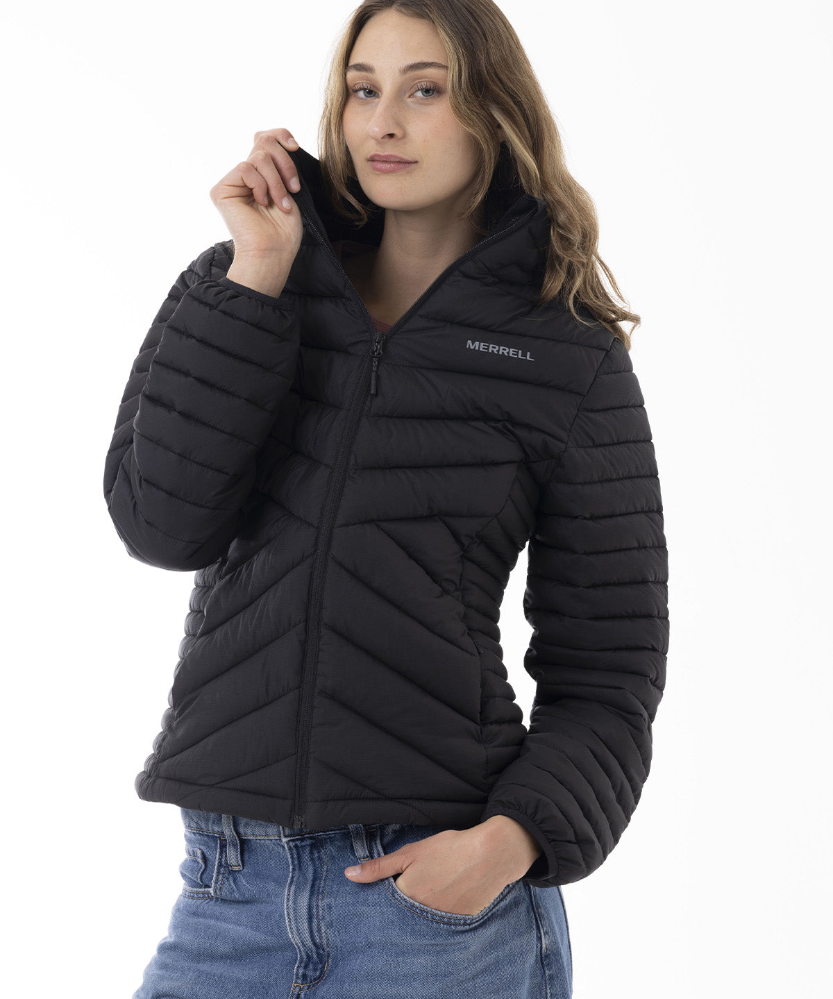 Parka Mujer Full Zipper Negro Merrell