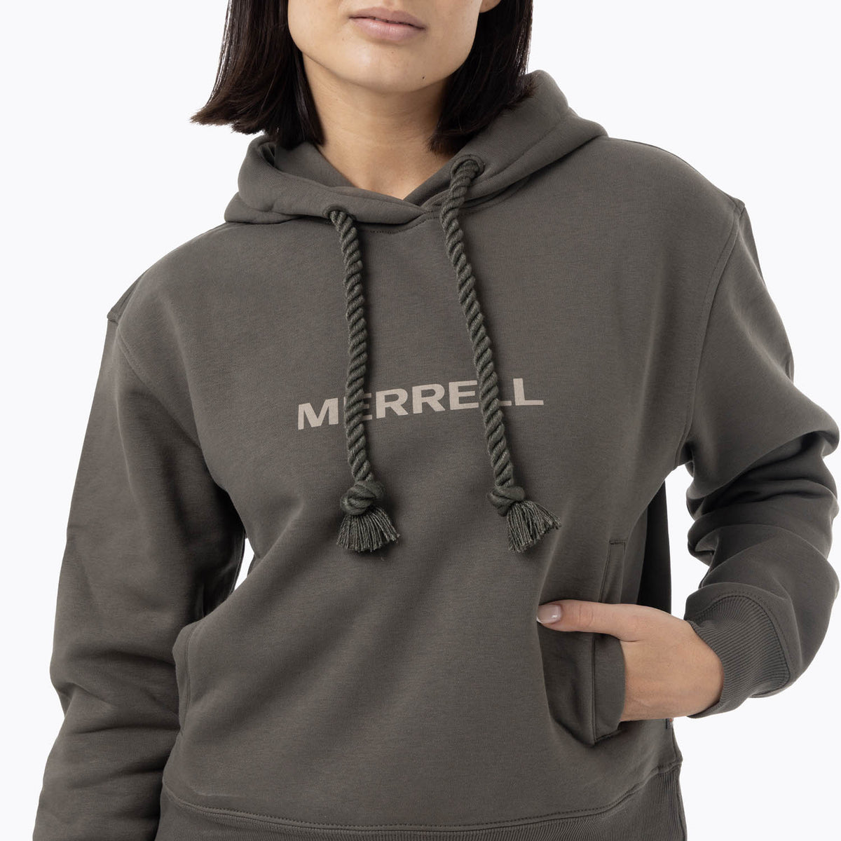 Poleron Mujer Logo Hoodie Verde Merrell