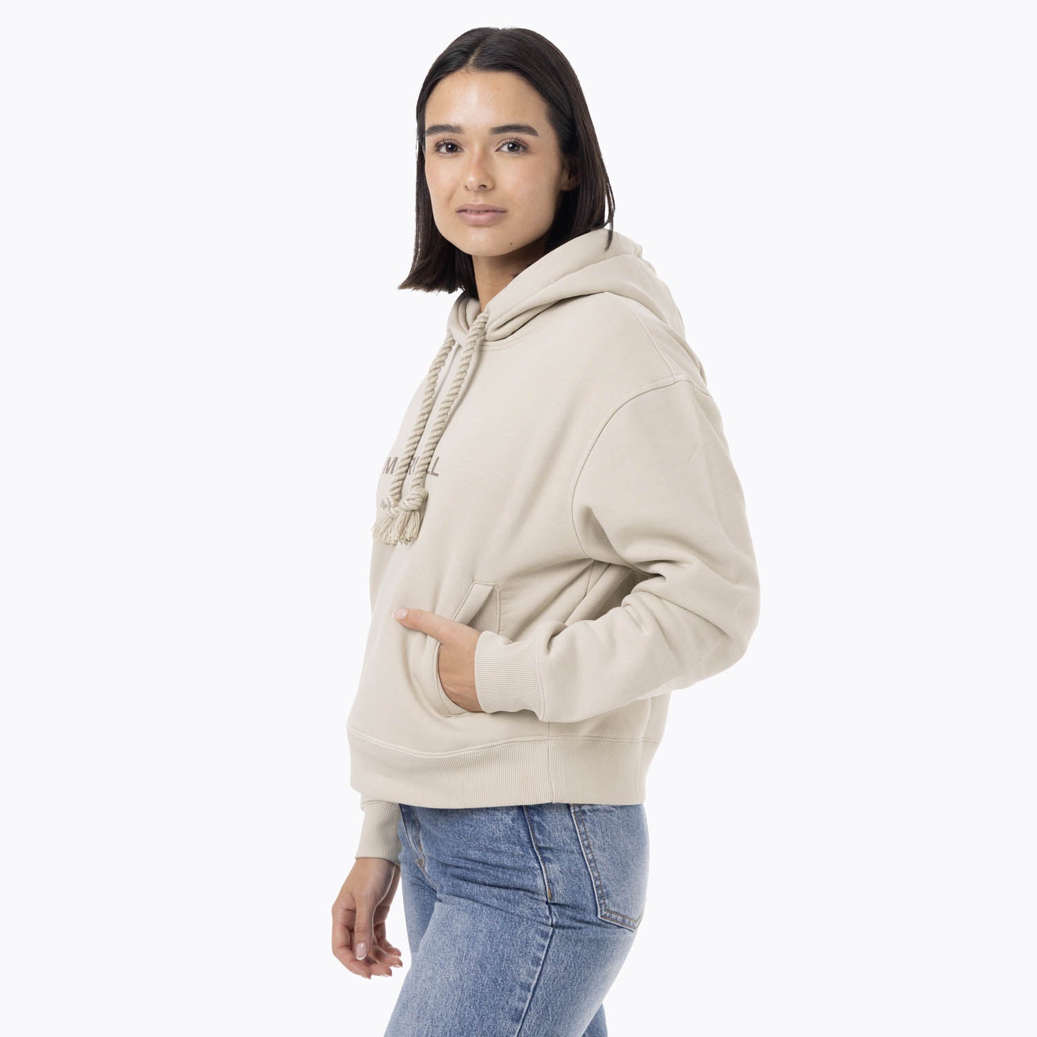 Poleron Mujer Logo Hoodie Beige Merrell