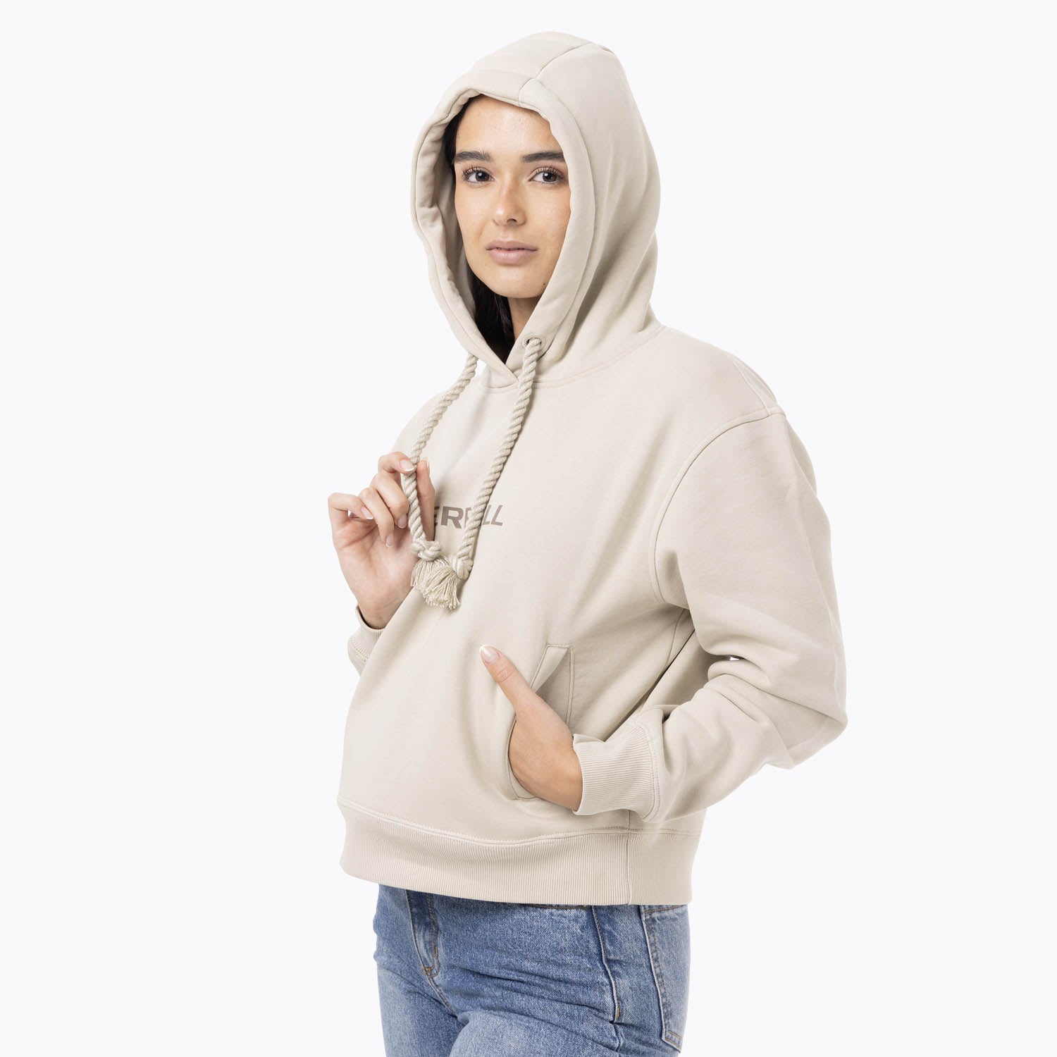 Poleron Mujer Logo Hoodie Beige Merrell