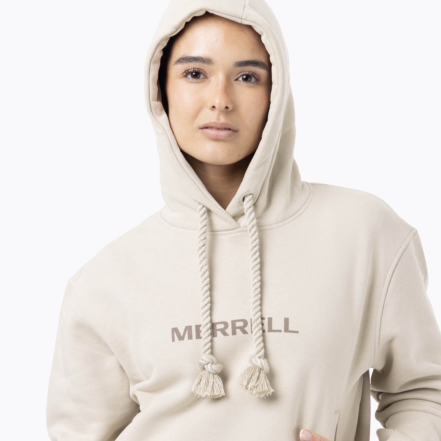 Poleron Mujer Logo Hoodie Beige Merrell